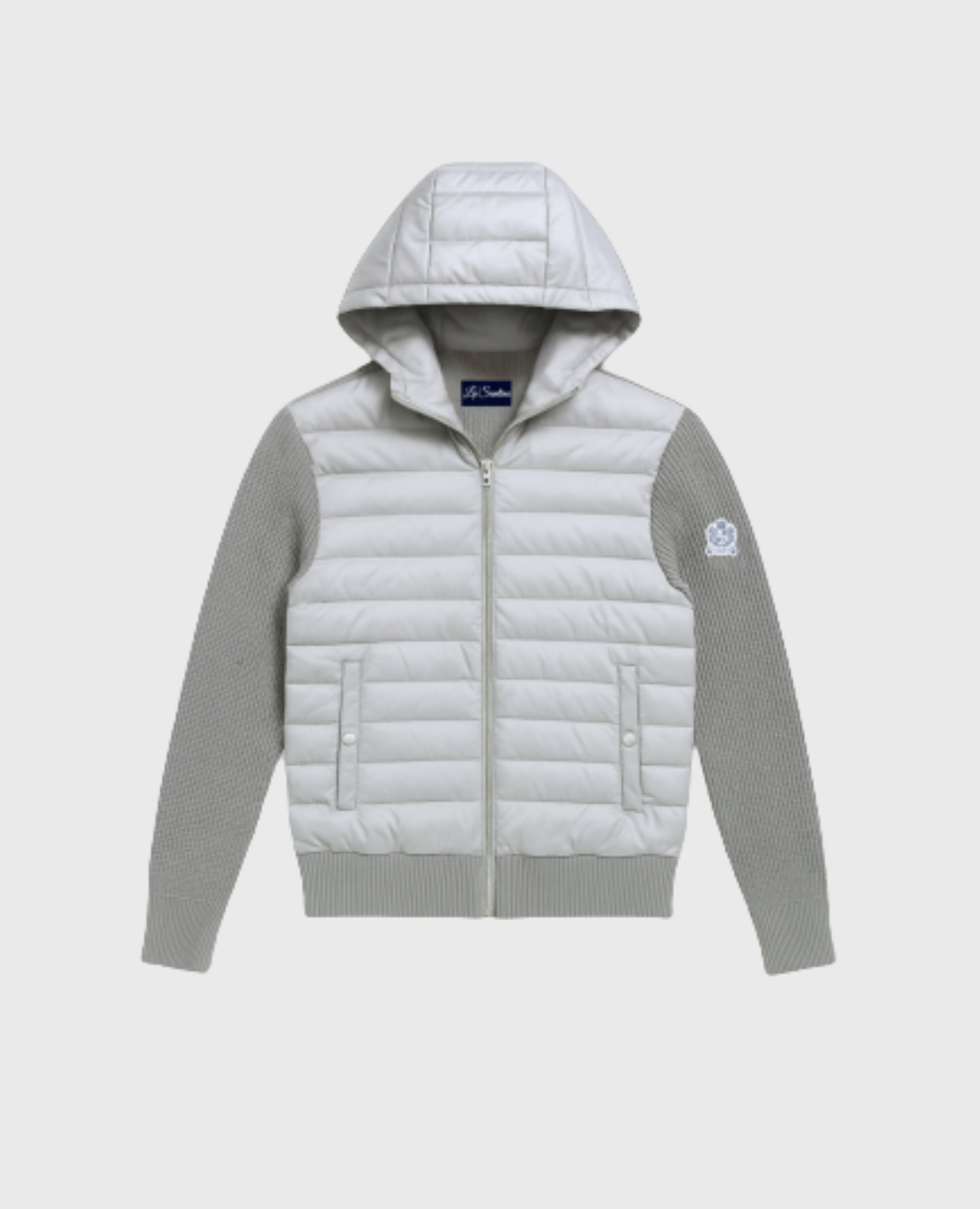 NAVY WHITE CARDIGAN WITH HOOD